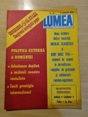 revista lumea 8 noiembrie 1979-ceausescu intalnire cu iosip broz tito foto
