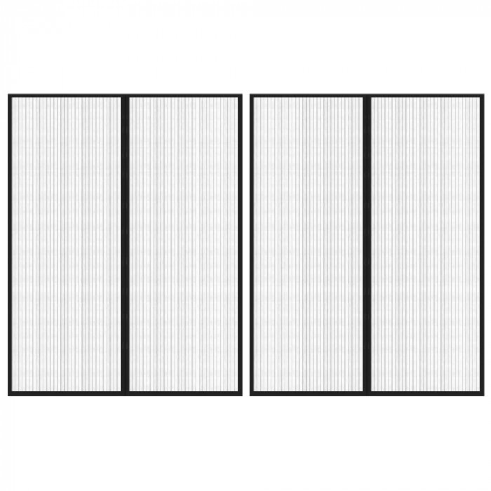 vidaXL Perdele de ușă anti-insecte cu magnet, 2 buc., negru 230x160 cm