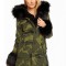 K465-1121 Geaca midi cu imprimeu army