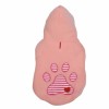 Haina cu gluga Pufo pentru caini, model Pinky footprint, 35 cm, L