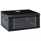 vidaXL Dulap Server 4U Montat Perete 19&quot; IP20 600x450x285mm Negru, Rack Retea, Tablou Distributie, Cutie Date