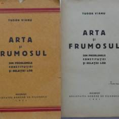 ARTA SI FRUMOSUL DIN PROBLEME CONSTITUTIEI SI RELAIILE LOR- TUDOR VIANU, BUC.1931