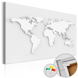 Cumpara ieftin Tablou din plută - Monochromatic World [Cork Map] 120x80 cm