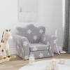 VidaXL Canapea extensibilă de copii, gri deschis cu stele, pluș moale