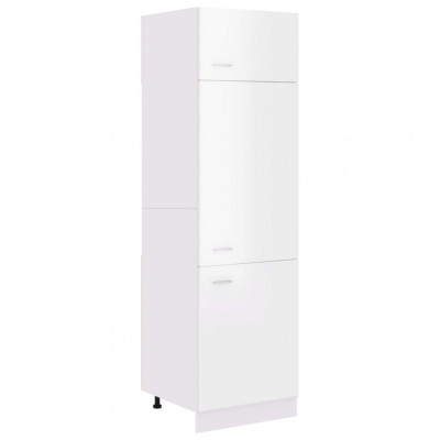 Dulap pentru frigider, alb extralucios, 60x57x207 cm, PAL foto