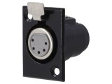 Conector XLR mamă 5 pini cu buton, negru - CLIFF