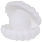 Lampa de Veghe, Model Scoica cu Perla, Lumina Calda, 6x5 cm, Led, Baterii Incluse 3 x LR44, Alb