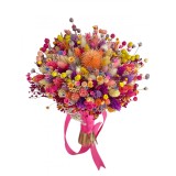 Buchet de Flori Mic Personalizabil cu Plante Uscate (Roz)