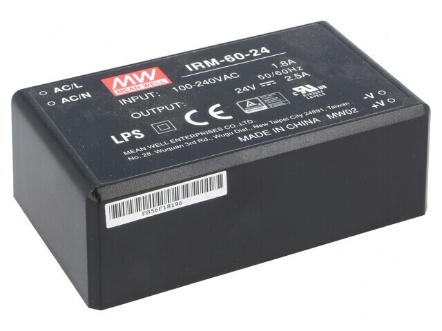Convertor AC/DC 60W 24V 2500mA