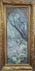 Pictura Art Nouveau Sabine 1904, 63x126 cm, Semnata, Panza Veche, Stare Buna, Rama Perfecta, Colectie Arta