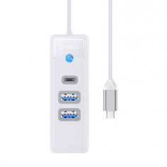 Orico Hub adaptor USB-C - 2x USB 3.0 + USB-C, 5 Gbps, 0,15m (alb)