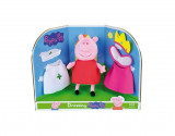 Peppa Pig - Jucărie de pluș cu 3 ținute, 20 cm