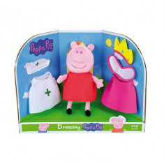 Peppa Pig - Jucărie de pluș cu 3 ținute, 20 cm