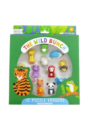 Radiere tip puzzle - Animale salbatice (Set de 12) foto