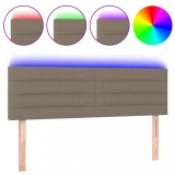 Cumpara ieftin Tablie de pat cu LED, gri taupe, 144x5x78/88 cm, textil