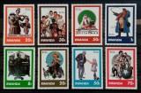 BC133, Rwanda 1981, serie picturi Norman Rockwell, Nestampilat