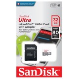 Card de memorie SanDisk Ultra microSDHC, 32GB, 100MB/s Class 10 UHS-I + SD Adapter