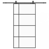 Cumpara ieftin Usa glisanta cu set de feronerie neagra 102,5x205 cm Sticla ESG