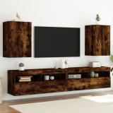 Comoda TV de perete 2 buc., stejar fumuriu, 40,5x30x60 cm, lemn GartenMobel Dekor, vidaXL