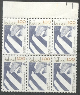 Portugal 1978 Traffic safety x 6, block, MNH S.159 foto