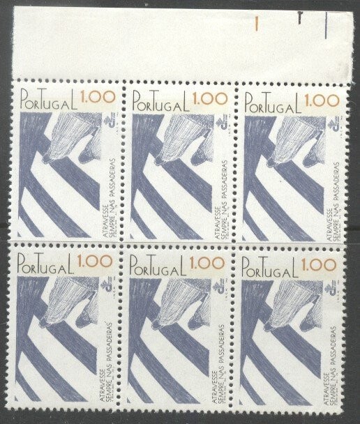 Portugal 1978 Traffic safety x 6, block, MNH S.159