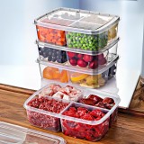 Set GinzaMaison 4 cutii transparente, cu 4 compartimente pt depozitare alimente