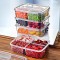 Set GinzaMaison 4 cutii transparente, cu 4 compartimente pt depozitare alimente