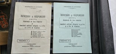 INTREBARI SI RASPUNSURI ABSOLVENTII LICEU INDUSTRIAL MUNCITORI CALIFICATI CATEGORIA I ,II,III VOLUM I SI II AUTOTURISME PITESTI foto