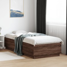 vidaXL Cadru de pat, stejar maro, 90x200 cm, lemn prelucrat 3209729