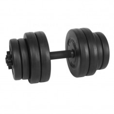 Set gantera Strong DHS, 15 kg, 30 mm, ciment, maner plastic, 8 discuri, Negru foto