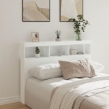 VidaXL Tăblie cu dulap și LED, alb, 140x17x102 cm