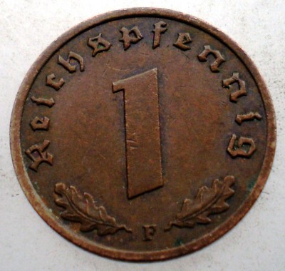 2.409 GERMANIA 1 REICHSPFENNIG 1937 F foto