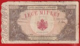 (3) BANCNOTA ROMANIA - 10.000 LEI 1945 (20 DECEMBRIE 1945), UZATA, FILIGRAM BNR, REGALISTA
