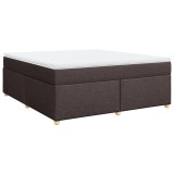 Cumpara ieftin Pat continental cu saltea maro inchis 180x200cm material textil