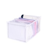 Cutie cu Plasa Textila, Corp cu 7 Compartimente si Lungime 36cm x latime 14cm x Inaltime 12cm, pentru Organizat Lenjerie de, Alb, CBD CORAL BEST DEALS