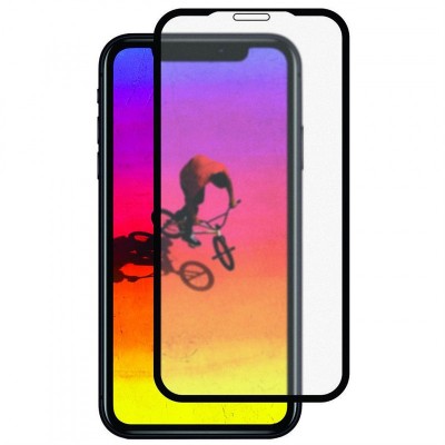 Folie Protectie Ecran Mr. Monkey Glass pentru Apple iPhone XR, Sticla securizata, Full Face, Full Glue, Strong Matte, Neagra foto