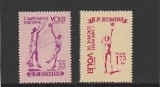 ROMANIA 1955 LP 387 CAMPIONATELE EUROPENE DE VOLEI SERIE MNH NESTAMPILATA