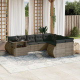 VidaXL Set mobilier de grădină cu perne, 10 piese, gri, poliratan 3268770