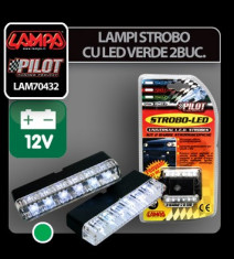 Lampi stroboscopice cu LED-uri 12V - Verde Garage AutoRide foto