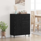 vidaXL Bufet Stejar Negru 69,5 x 34 x 90 cm Lemn Ingineresc și Fier 881533