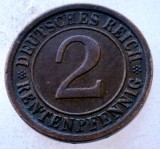 7.704 GERMANIA WEIMAR 2 RENTENPFENNIG 1924 A, Europa, Bronz