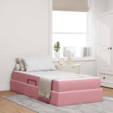 Cumpara ieftin Pat cu saltea si spatiu de depozitare Roz 100 x 200 cm Catifea