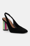 Kurt Geiger London pantofi cu toc Perspex Heel Sling culoarea negru, cu toc drept, 3968505209