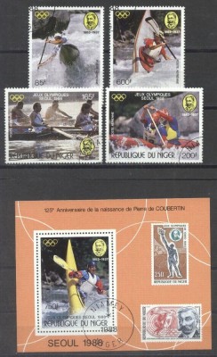 Niger 1988 Sport, Olympics, set+perf.sheet, used AF.004 foto