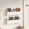 VidaXL Pantofare de perete, 2 buc., alb, 59x9x23 cm, lemn masiv pin 833274