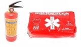 Set Trusa Medicala Auto Omologata DIN13164 + Stingator Auto 1KG Manometru, Valabilitate 5 Ani