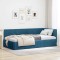 vidaXL Cadru de pat colțar cu headboard albastru 100 x 200 cm Catifea