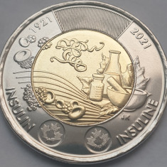 2 Dollars 2021 Canada, Discovery of Insulin, unc, normala