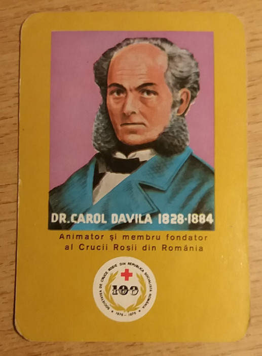 C9 10 - 1976 - Calendar de buzunar - crucea rosie 100 ani - Dr Carol Davila