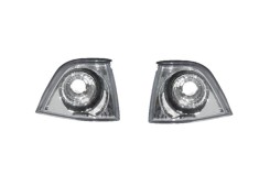 Set lampa semnalizare fata BMW Seria 3 (E36), 12.1990-03.2000, model CABRIO, COUPE, Taiwan, partea stanga+dreapta, transparent, argintiu; tuning; foto
